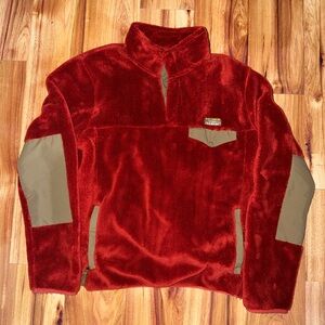 L.L. Bean Red Fleece Pullover - Men’s Large